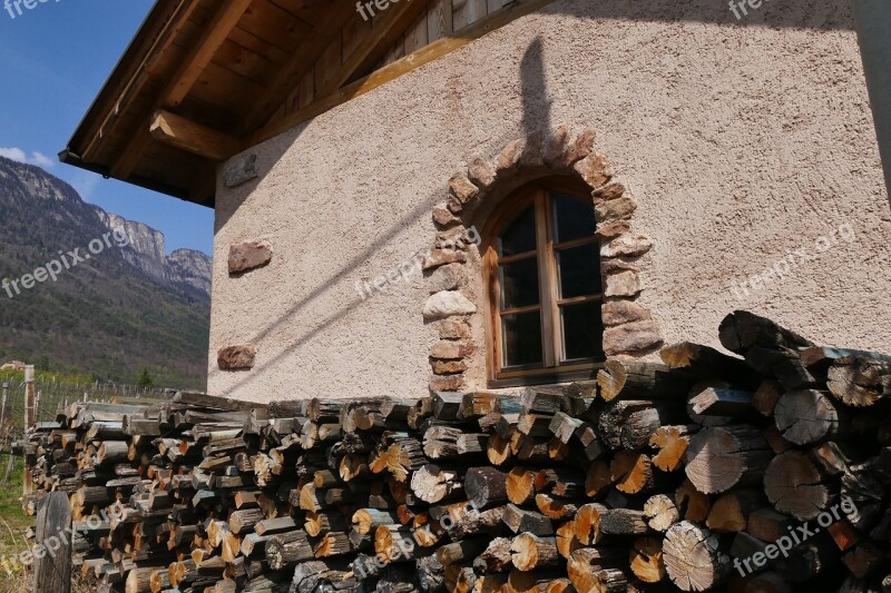 Protection House Holzstapel Pile Of Wood Firewood Wood