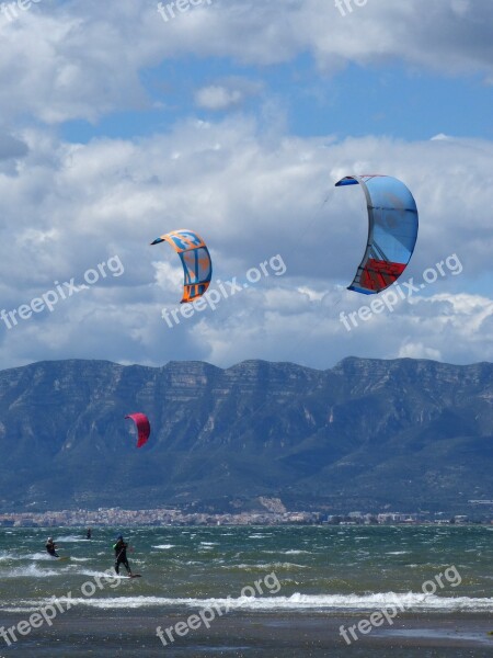 Sky Surf Extreme Sport Beach Sea Wind