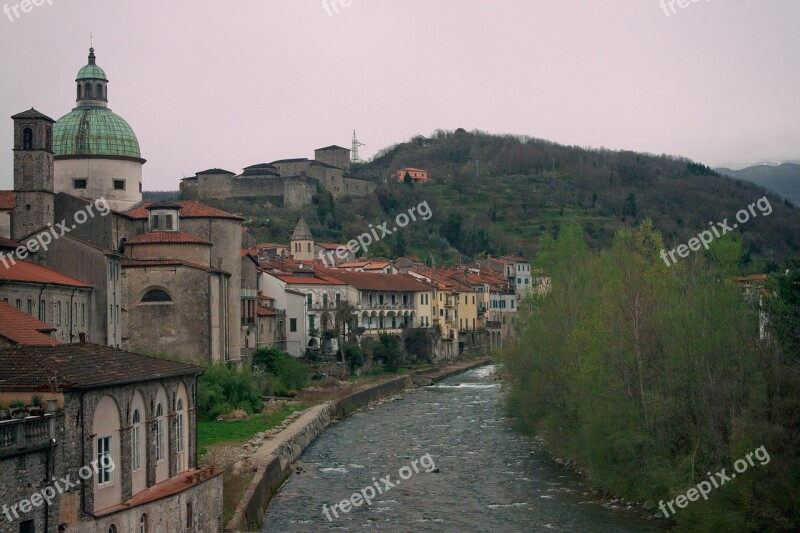 Village Italy Historic Center River Medieval Village