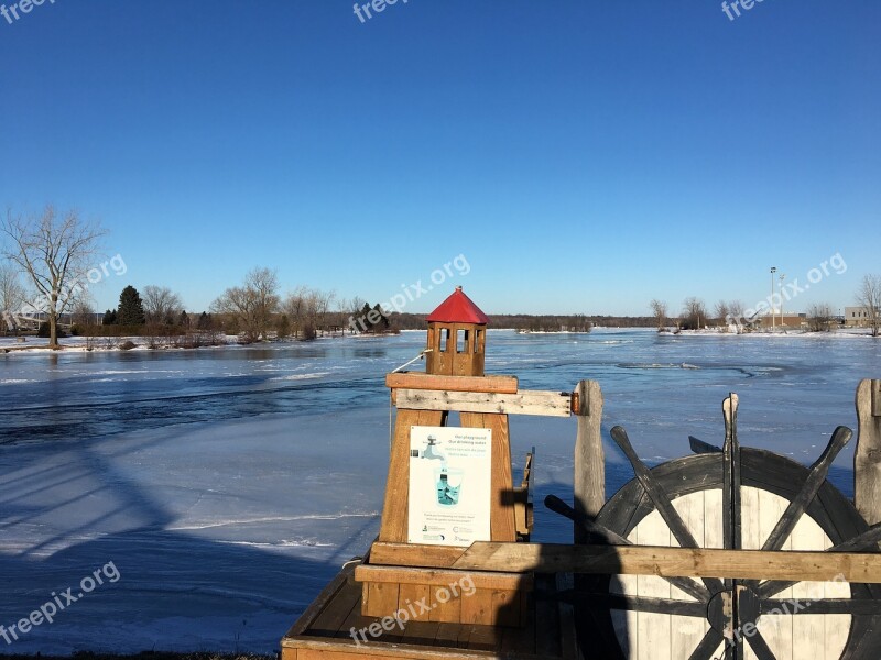 Canada Frozen Lake Water Ice Lake