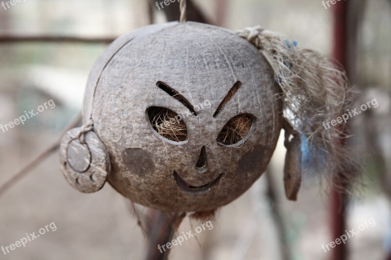 Ornament Day Of The Dead Spain Coconut Straw