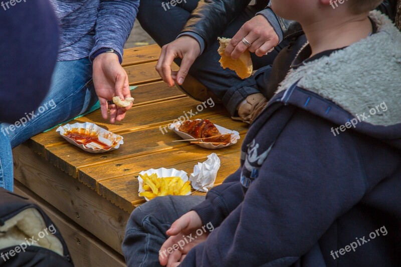 French Currywurst Fast Food Frits Junk Food