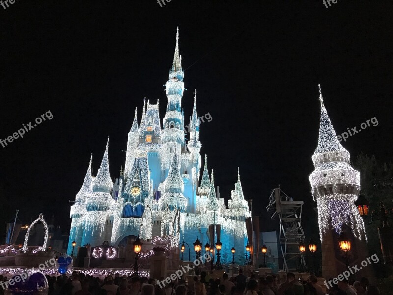 Disneyland Magic Kingdom Glowing Castle Disney Castle Glowing