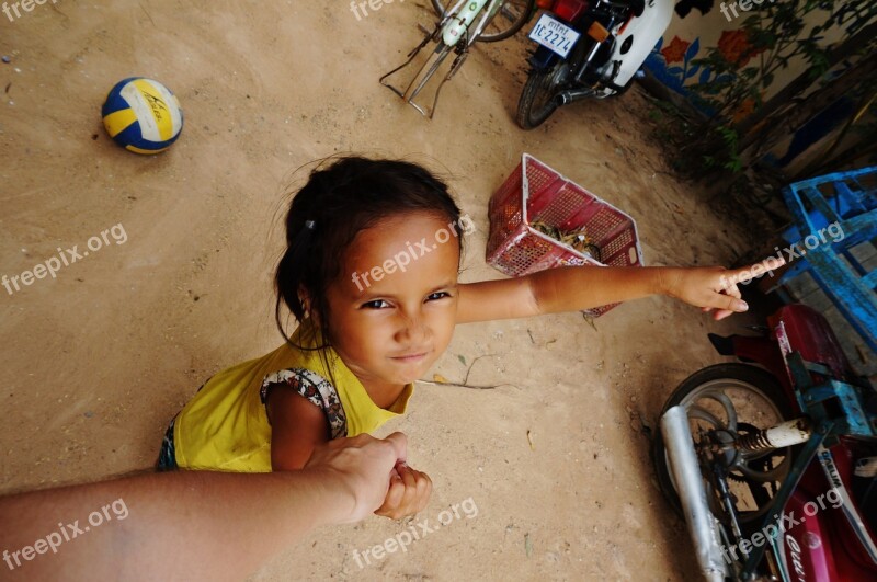 Cambodia Village Countryside Kid Child