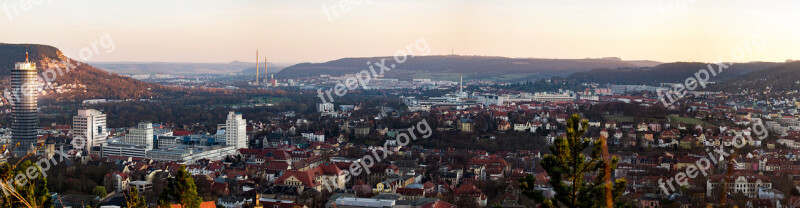 Jena City Panorama Thuringia Germany Free Photos