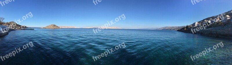 Croatia Panorama Sea Water Adriatic Sea