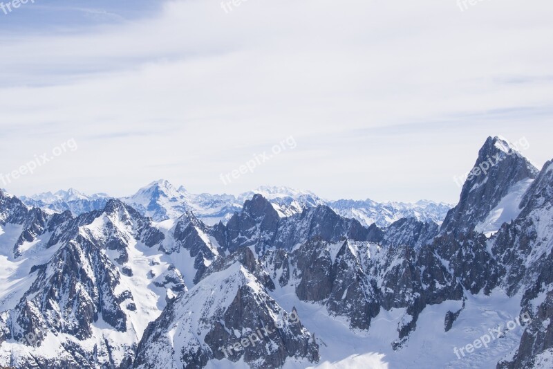 Alps Mountain Peaks Nature Snow