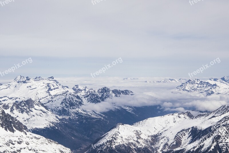 Alps Mountain Peaks Nature Snow