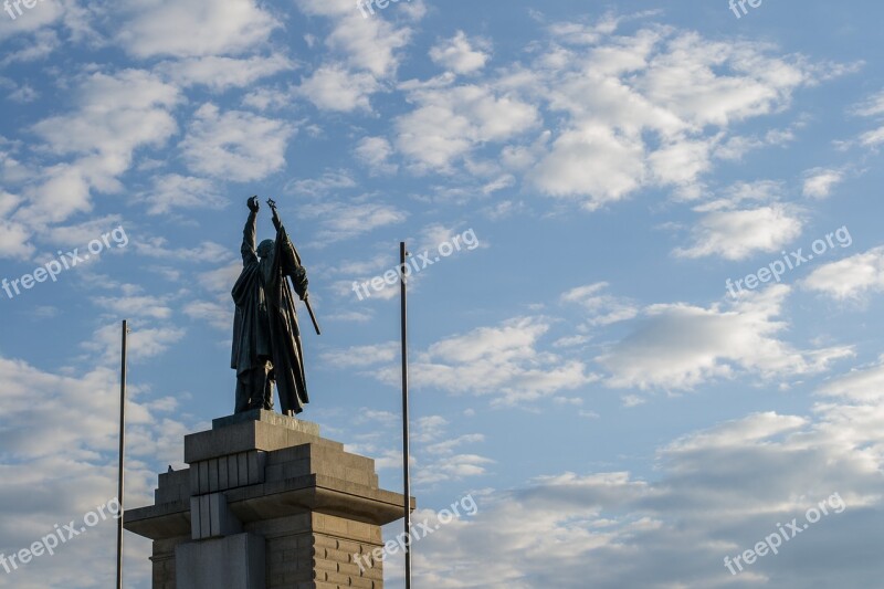 Statue Brno Sky Clouds City