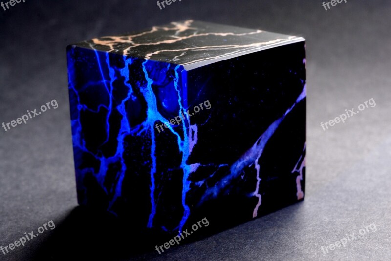 Stone Cube Dim Blue Free Photos