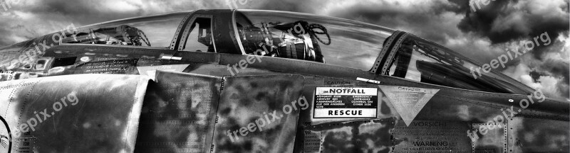 Hdr Black And White Aircraft Phantom Cockpit