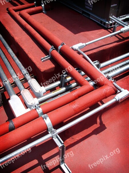 Ceiling Roof Tubes Red Building