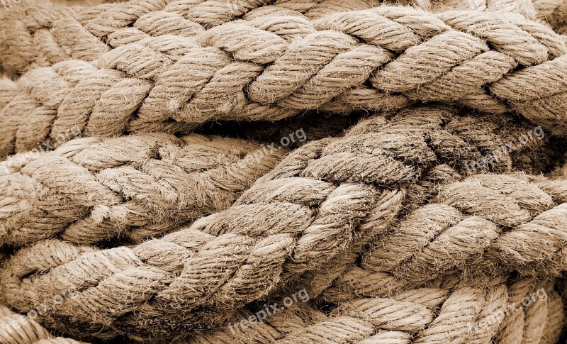 Rope Frayed Old Coiled Strand