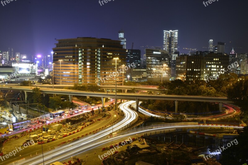 Traffic Hong Kong Nightlife Transportation Urban