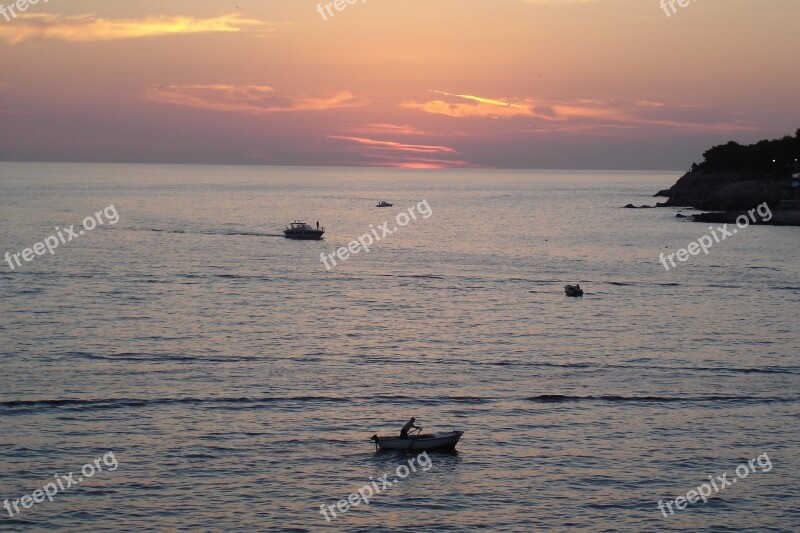 Adriatic Sea Sunset Mediterranean Coast