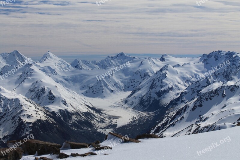 Mountains Landscape Snow New Zealand Winter