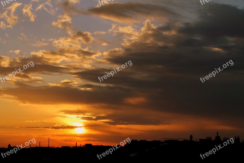 Morgenrot Sunrise Skies Clouds Dawn