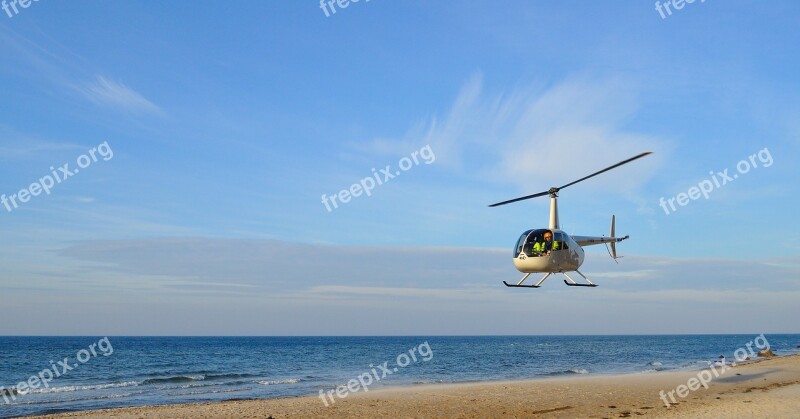 Helicopter Beach Baltic Sea Free Photos