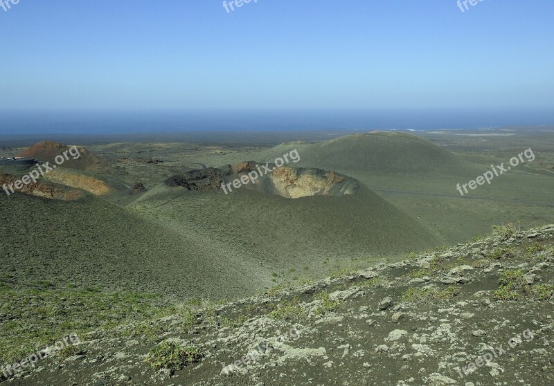 Volcanic Landscape Lanzarote Timanfaya Lava Field Canary Islands