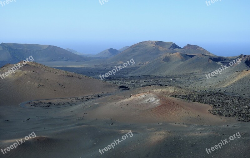 Volcanic Landscape Lanzarote Timanfaya Lava Field Canary Islands