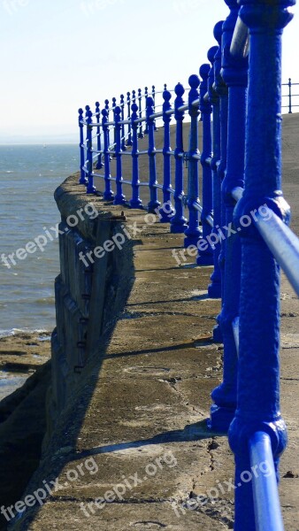 Railings Blue Architecture Metal Seaside