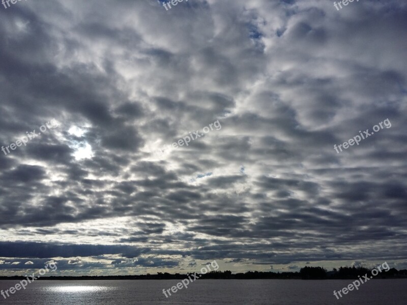 Sky Clouds River Travel Free Time