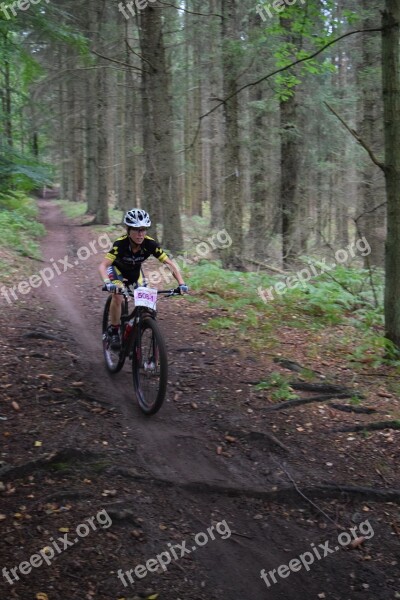 Mountain Bike Race Forest Track Free Photos