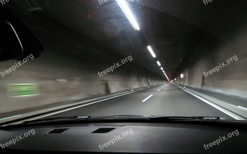 Tunnel Highway Drive Driving Car