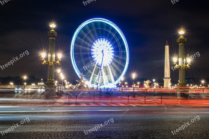 Paris France Night Monument Tourism