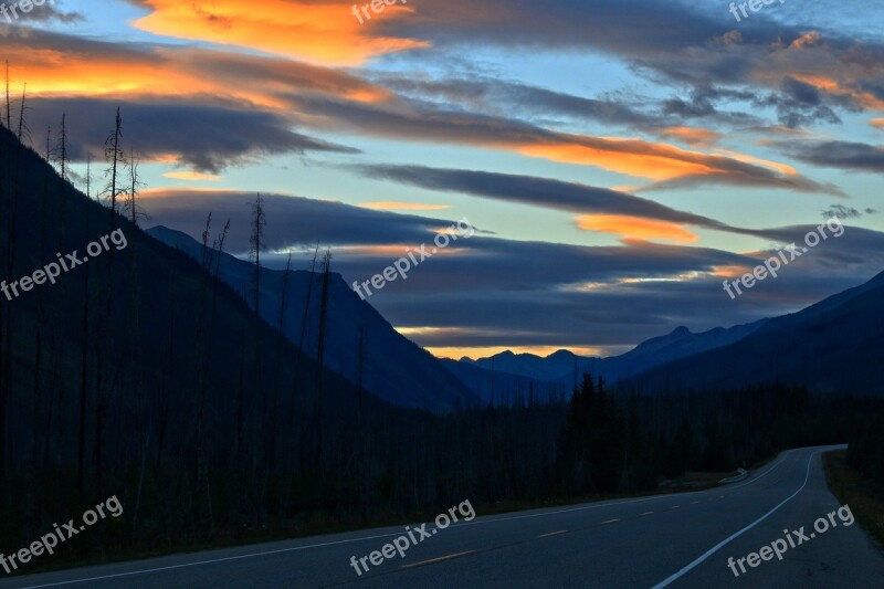 Mountains Outdoors Dusk Sunset Sky