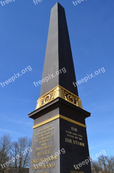 Obelisk Lion Wall Monument Braunschweig Low Stuff