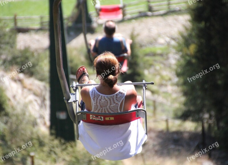 Chairlift Mountains Ski Lift Alpine Summer