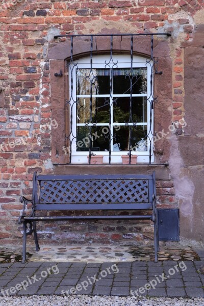 Window Bank Building Rustic Wall