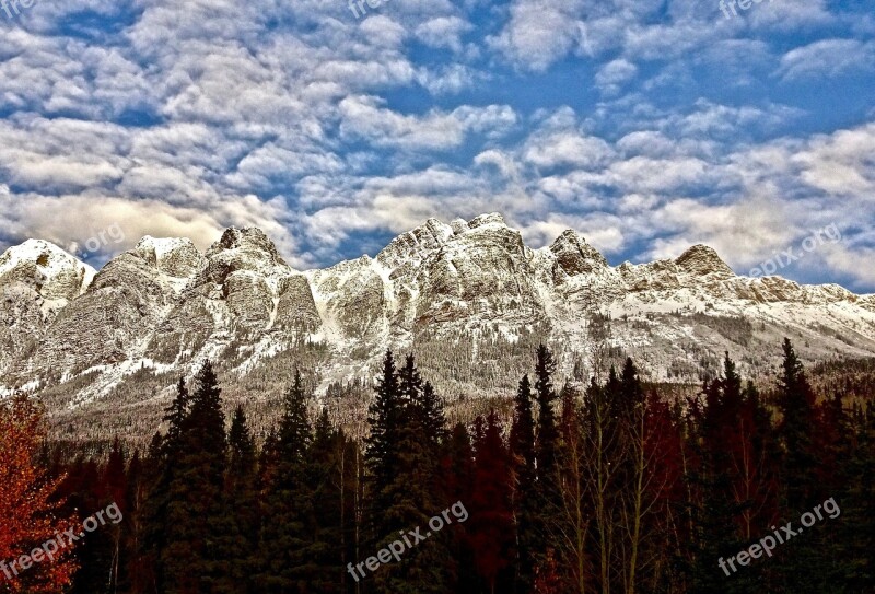 Mountains Rockies Snow Scenery Nature