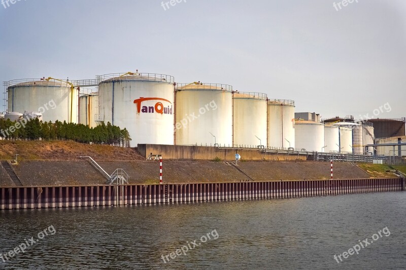 Gasoline Tanks Port Industry Silos Industrial Plant