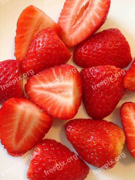 Strawberries Eat Nutrition Healthy Remove