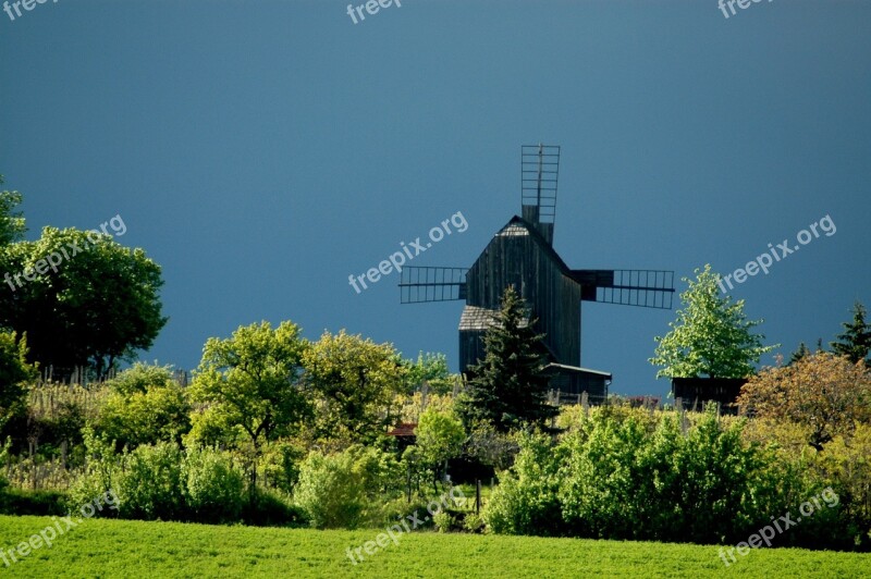 Mill Windmill Wooden Whiffle Dark Sky