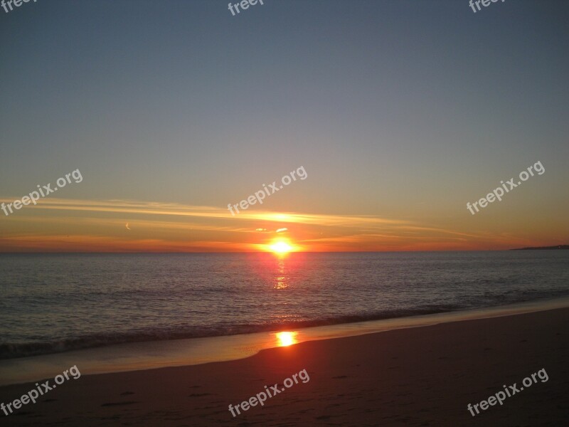 Ocean Atlantic Sunset Romance Light