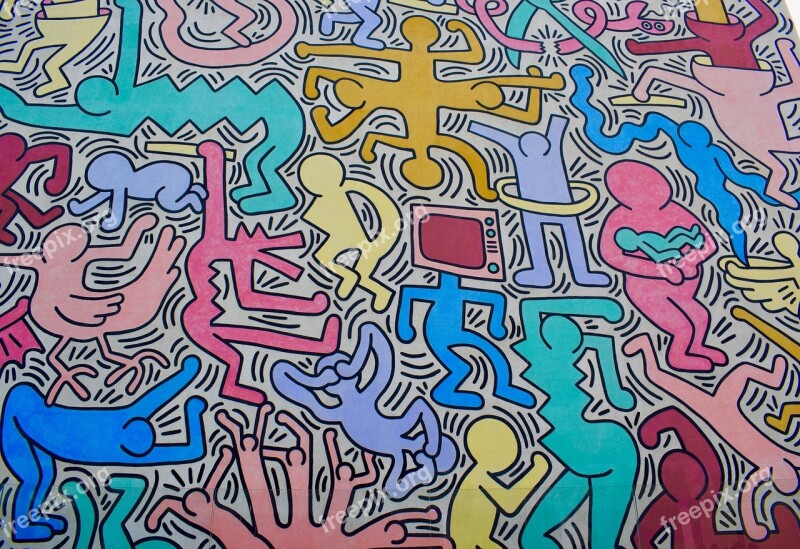 Keith Haring Murals Art Graffiti Wall