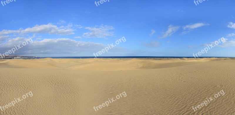 Dunes Gran Canaria Sand Dunes Sea Canary Islands