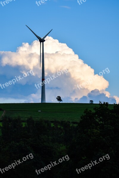 Wind Mill Clouds Green Power Mill Wind Energy