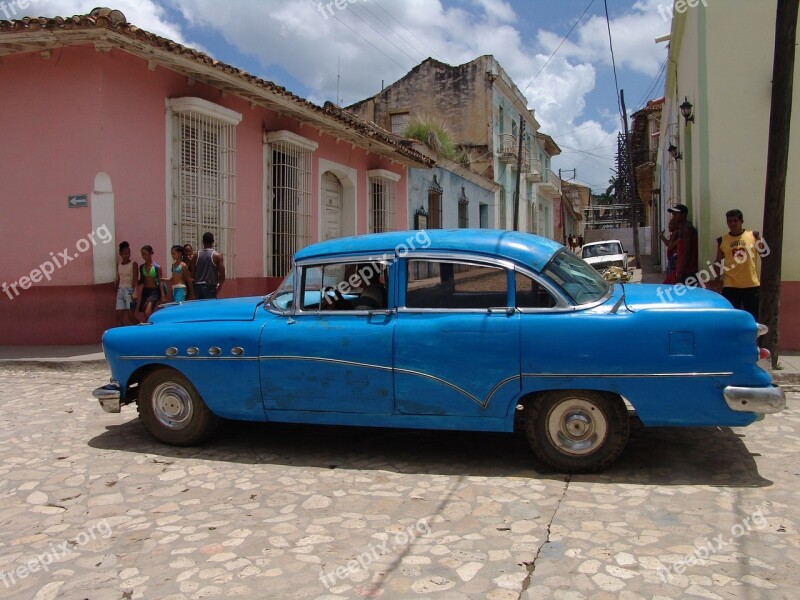 Car Cuba Blue Classic Car Free Photos