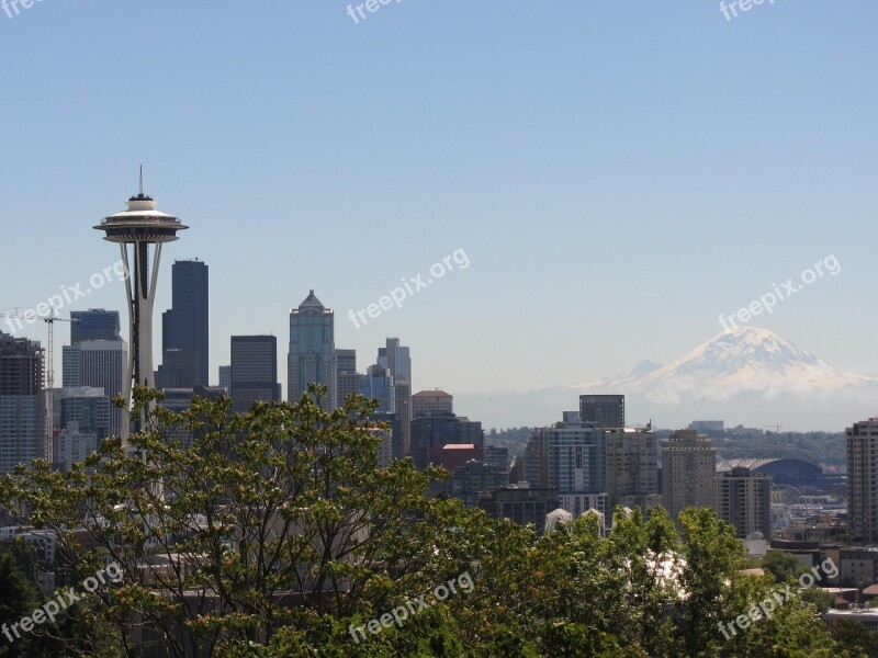 Seattle City Cityscape America Sky