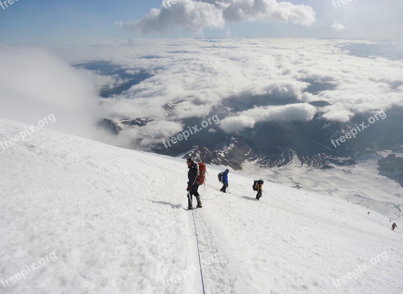 Rainier Hiking Mountain Washington Glacier