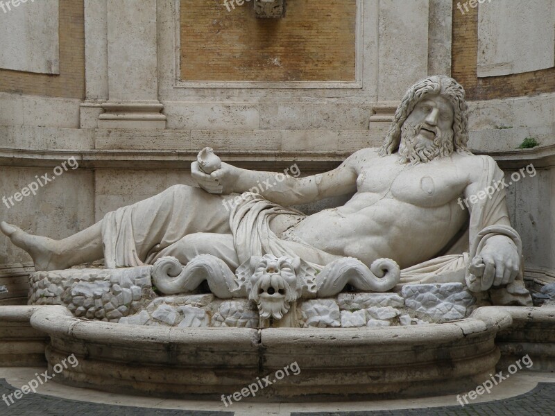 Neptune Sculpture Fountain Marble Sculpture Free Photos