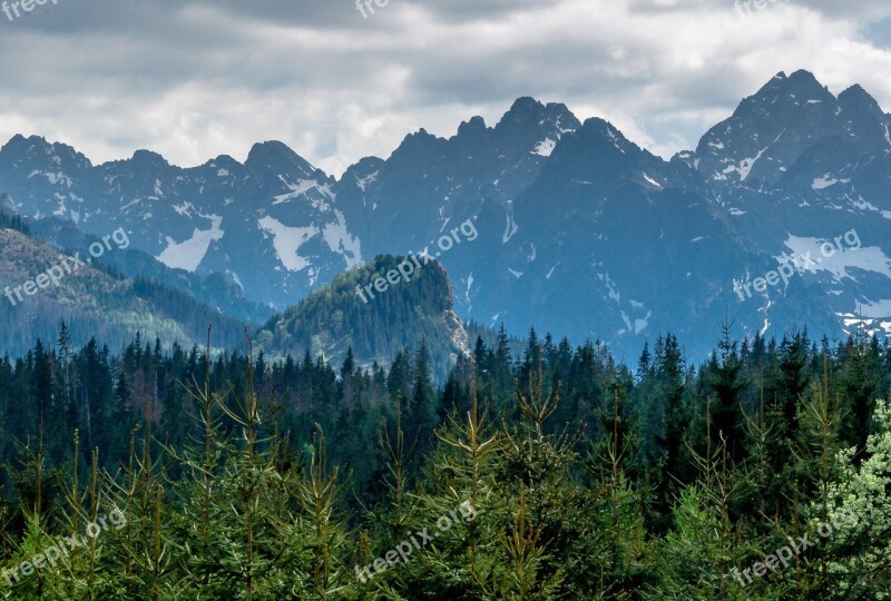 Mountains Tatry Tops Blue Green