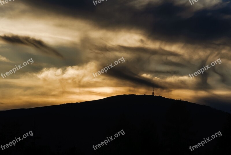 Mountains Clouds Sky Hiking Trail Landscape