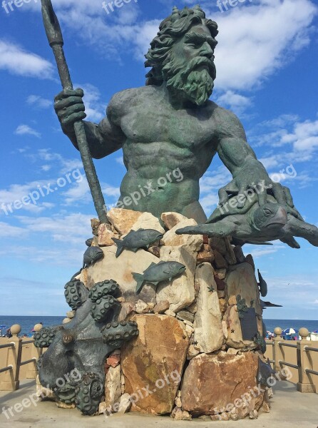 Neptune Statue Virginia Beach Virginia Monument Statue