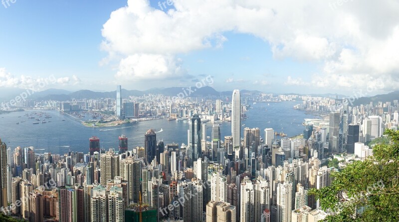 Hong Kong The Peak Cityscape Hong Kong Skyline Victoria Peak