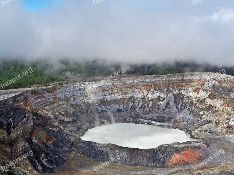 Volcano Poas Costa Rica Crater Free Photos